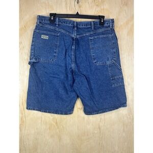 WRG Jeans Co. Men's Carpenter Shorts 40 Blue Denim Flat Front Cotton Casual